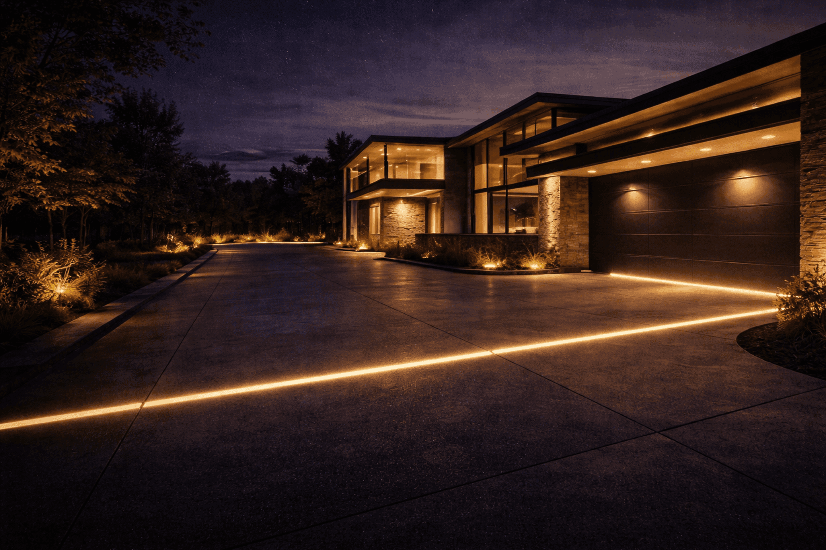 led driveway lighting installation in minneapolis