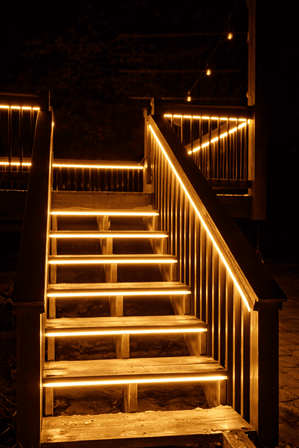led steps lighting installation in minneapolis